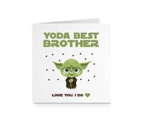 Funny Birthday Card for Him - Yoda Best Star Wars (Brother)