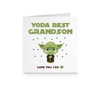 Funny Birthday Card for Him - Yoda Best Star Wars (Grandson)