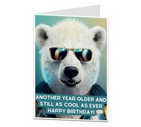 Funny Birthday Card For Men Male Another Year Older And Still As Cool As Ever Humour Perfect For Him Son Friend Grandson
