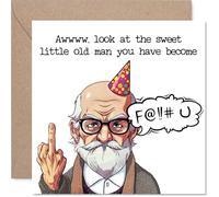 Funny Birthday Card for Men - Sweet Old Man - Rude Happy Birthday Card for Son Dad Grandad Cousin Uncle, 145mm Bday Greeting Cards
