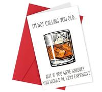 Funny Birthday Card for Men with Red Envelope | Humorous Greeting Card for Elderly, Dad, Husband, Friend, Brother, Colleague (Whisky)