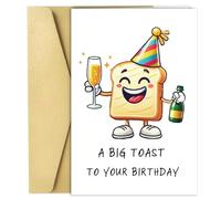 Funny Birthday Card for Men Women, Cute Toast Birthday Card for Husband, Wife, Dad, Mom, Brother, Sister, Friends, Family, 30th,40th 50th 60th 70th 75th Birthday Gift