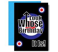 Funny Birthday Card For Mod Scooter Lover Retro Music Fan Cheeky Who Inspired Humour Card Look Whose Birthday It Is C320