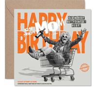 Funny Birthday Card for Mom - Full of Laughs - Joyful Elderly Woman Riding a Trolley with Cheeky Caption - Perfect for Mums Who Are Young at Heart - 145mm Square, Envelope Included