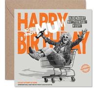 Funny Birthday Card for Mum - Old in Body, Young at Heart - Playful Illustration of a Spirited Mum Living Life to the Fullest - 145mm Square, Envelope Included