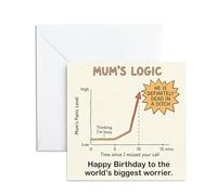 Funny Birthday Card For Mum, 'Panic Logic' Chart Design. Happy Greeting Gift Mother. Novelty Present For Her, 13x13cm, Envelope Included