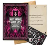 Funny Birthday Card for Sister, Gothic Queen Design | Birthday Card Gift for Sister; “Happy Birthday”; printed message; blank space; 5.7 x 8.2 in; gummed envelope; stickers