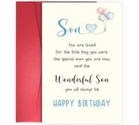 Funny Birthday Card for Son, Adult Birthday Card for Son with Envelope,Cute Happy Birthday Gifts for Sons, Heartfelt Sons Birthdays Cards from Parents