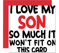 Funny Birthday Card for Son - Bursting with Love - Bold Playful Text Says It All - A Cheeky Way to Show Your Son He's Your Absolute Favourite - 145mm Square, Envelope Included