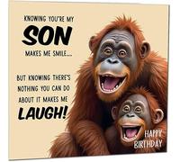 Funny Birthday Card for Son Nothing You Can Do About It Monkey Hilarious Birthday Card from Mum Dad