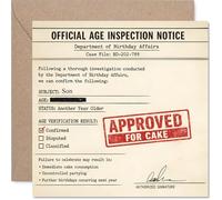 Funny Birthday Card for Son - Official Cake Approval - Mock Document Design with Playful Humour - Perfect for a Light-hearted Birthday Laugh - 145mm Square, Envelope Included
