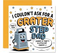 Funny Birthday Card for Step Dad, A Little Bit Cheesy, but Grate Fun