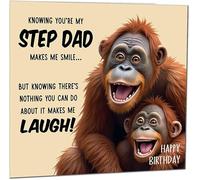 Funny Birthday Card for Step Dad Nothing You Can Do About It Monkey Hilarious Birthday Card from Step-Daughter Step-Son