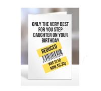 Funny Birthday Card For Step Daughter, 'The Very Best For You On Your Birthday', Humorous Greetings Card For Men, Women, Joke, Silly, Presents, A5-259_198