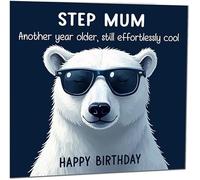 Funny Birthday Card for Step Mum Another Year Older and Still Effortlessly Cool' Funny Hilarious Birthday Greeting Card from Step-Son Step-Daughter Gift for Her