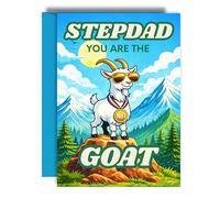 Funny Birthday Card For Stepdad Goat JBS259 | Greatest Of All Time From Step Son Daughter JBS259