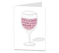 Funny Birthday Card For Women Age & Glasses Of Wine Should Never Be Counted Perfect For Best Friend 40th 50th 60th 65th 70th 75th