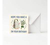 Funny Birthday Card for Women Men, Cute Food Pun Grater Thyme Joke Design, Humorous Greeting Gift for Foodie Friend Mom Chef, Blank Inside Heavy Cardstock with Envelope 13x13cm