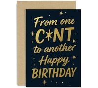 Funny Birthday Card for Women & Men 'From One C*nt to Another' Cheeky Rude Naughty Humorous Gift for Work Colleague Family Friends Brother Sister Male