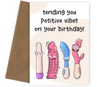Funny Birthday Card for Women | Positive Vibes | The perfect silly birthday card for her including Mum, Sister, Auntie, Friend or any Female Adult