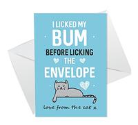 Funny Birthday Card From The Cat Rude Cheeky Card For Mum Dad Brother Sister