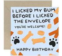 Funny Birthday Card from the Dog, Amusing Humorous Bday Gift for Pet Owner, Fur Baby Mum Dad Husband Wife