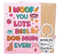 Funny Birthday Card from The Dog - Birthday Card with Keyring for Pet Owner Fur Baby Gift to Dog Mum Dad Parent Wife Husband Boyfriend Girlfriend for Birthday New Puppy Mummy Christmas Mothers Day