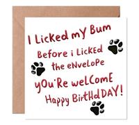 Funny Birthday Card From The Dog - Hilarious Dog Birthday Card For Dog Parents - Amusing Greeting Card with Envelope - Fur Baby Gift for Dog Owners, Dog Mum, Dad, Husband, Wife