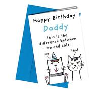 Funny Birthday Card from The Dog Perfect for Dad/Daddy Pet Theme Fur Baby/the difference between dogs & cats/Card for Husband/Birthday Card to Boyfriend #341
