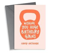 Funny Birthday Card - Gym Lover - Kettlebell - Birthday Gains