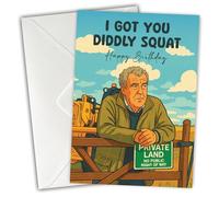 Funny Birthday Card, I Got You Diddly Squat Design, A5 Size 15 x 21 cm, Card for Dad Mum Brother Friend Son