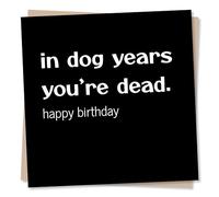 Funny Birthday Card - In Dog Years You Wouldn't Be Here - Made in UK