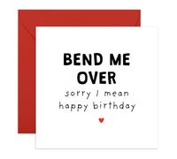 Funny Birthday Card Joke For Him - 'Bend Me Over' - Gifts for Husband, Boyfriend, Partner, Spouse, Couples, Men - Humour For Couples - Comes with Fun Stickers