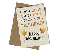 Funny Birthday Card Little Older Wiser, for Boyfriend, Partner, Husband, Wife, Friend #738