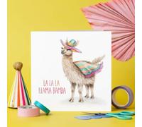 Funny Birthday Card Llama La Bamba Mexican Sombrero - Hand Painted Printed in UK
