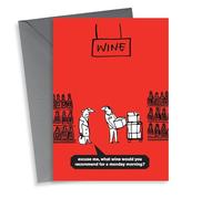 Funny Birthday Card - Monday Morning Wine