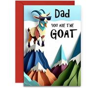 Funny Birthday Card or Father's Day - You are the GOAT - Fun Men's Happy Birthday card or Father Day Card for Dad - A5 Size with Red Envelope