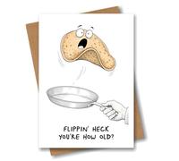 Funny Birthday Card - Pancake Cartoon - Flippin’ Heck You’re How Old