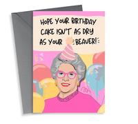Funny Birthday Card - Prue Leith - GBBO - Beaver