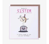 Funny Birthday Card Sister Wonderful Toast Alcohol Fizz - Humorous Greeting Card