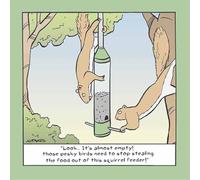 Funny Birthday Card Squirrel Feeder Nuts Food Birds - Humorous Greeting Card