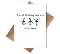 Funny Birthday Card - The Birthday Wine Workout Greetings Card for her