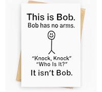 Funny Birthday Card, This is Bob Illustration, No Arms Design, for Friends and Family