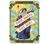 Funny Birthday Card Thou Shall Not Age - Mystical Medieval Style Greeting Card