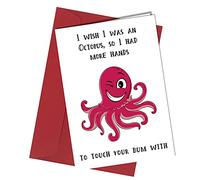 Funny Birthday Card, Valentine Card or Anniversary Card Octopus Cheeky Funny Girlfriend, Wife #1531