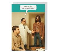 Funny Birthday Card Your Hip Replacement Hippie - Humorous Retro Greeting Card