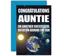 Funny Birthday Cards for Auntie - Earth Rotation - Joke Rude Birthday Card for Aunt from Nephew Niece, Humour 60th 70th Bday A5 Aunty Greeting Cards