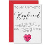 Funny Birthday Cards for Boyfriend - Best Woman in the World - Cute Happy Birthday Card for Men Partner, 5x7 Inch Inappropriate Humorous Bday Greeting Cards Him