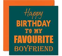 Funny Birthday Cards for Boyfriend - Happy Birthday To My Favourite - Joke Card for Boyfriend from Girlfriend Partner, 145mm Greeting Card