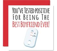 Funny Birthday Cards for Boyfriend - Positive Best Boyfriend Ever - Joke Happy Birthday Card from Girlfriend Partner, 145mm Anniversary Greeting Cards